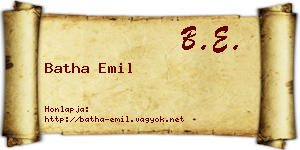 Batha Emil névjegykártya