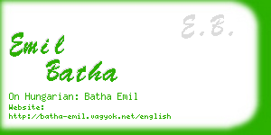 emil batha business card